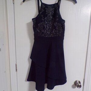 blue dress with rhinestones